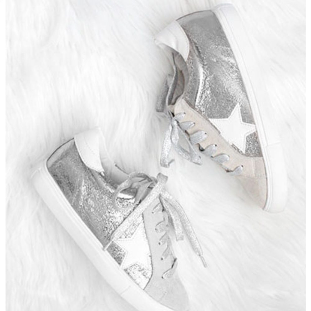 Silver glitter star sneaker